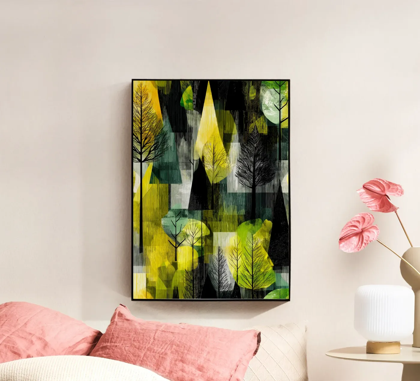 Green forest acrylic glass by Justyna Jaszke JBJart