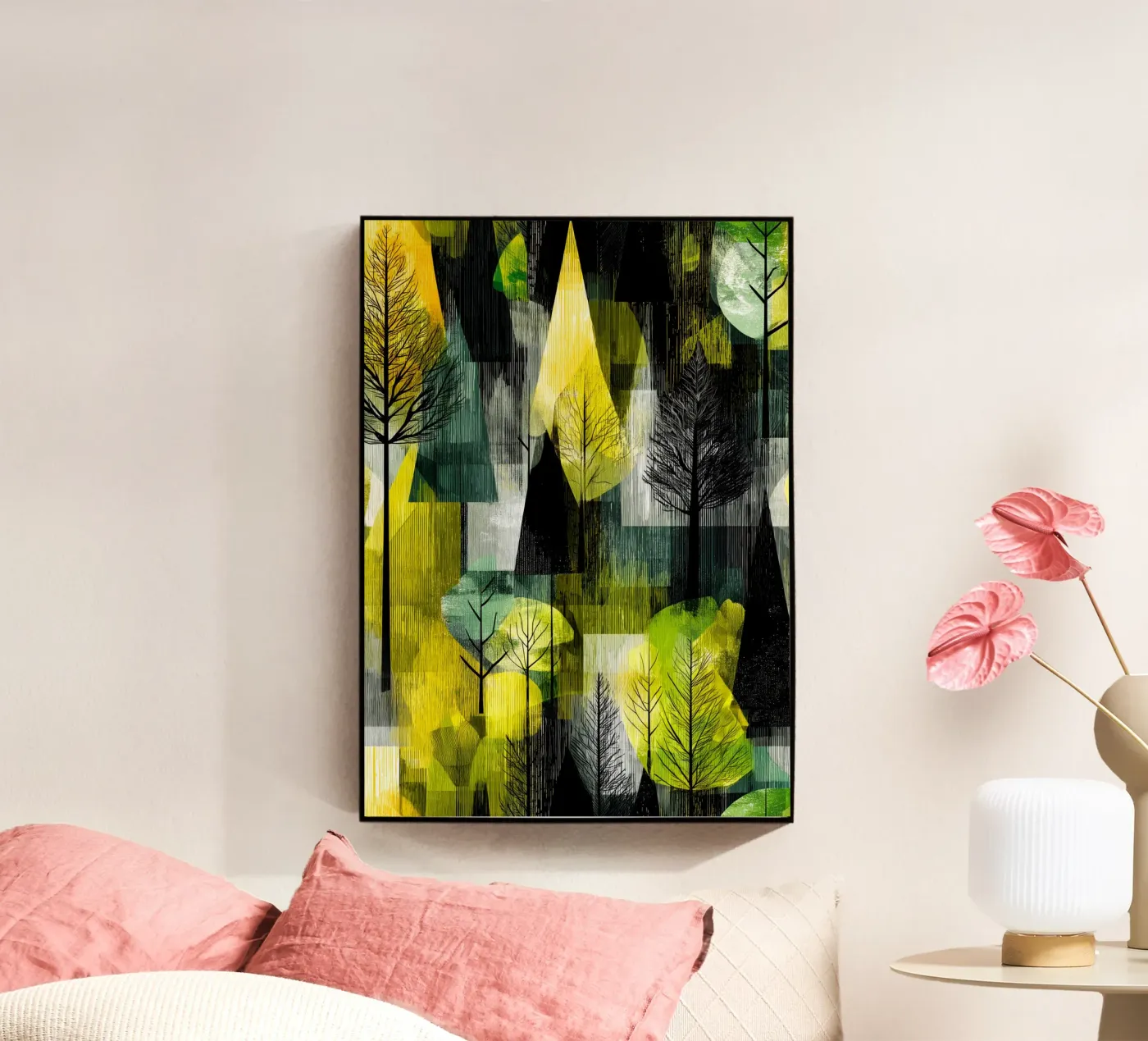 Green forest acryl van Justyna Jaszke JBJart