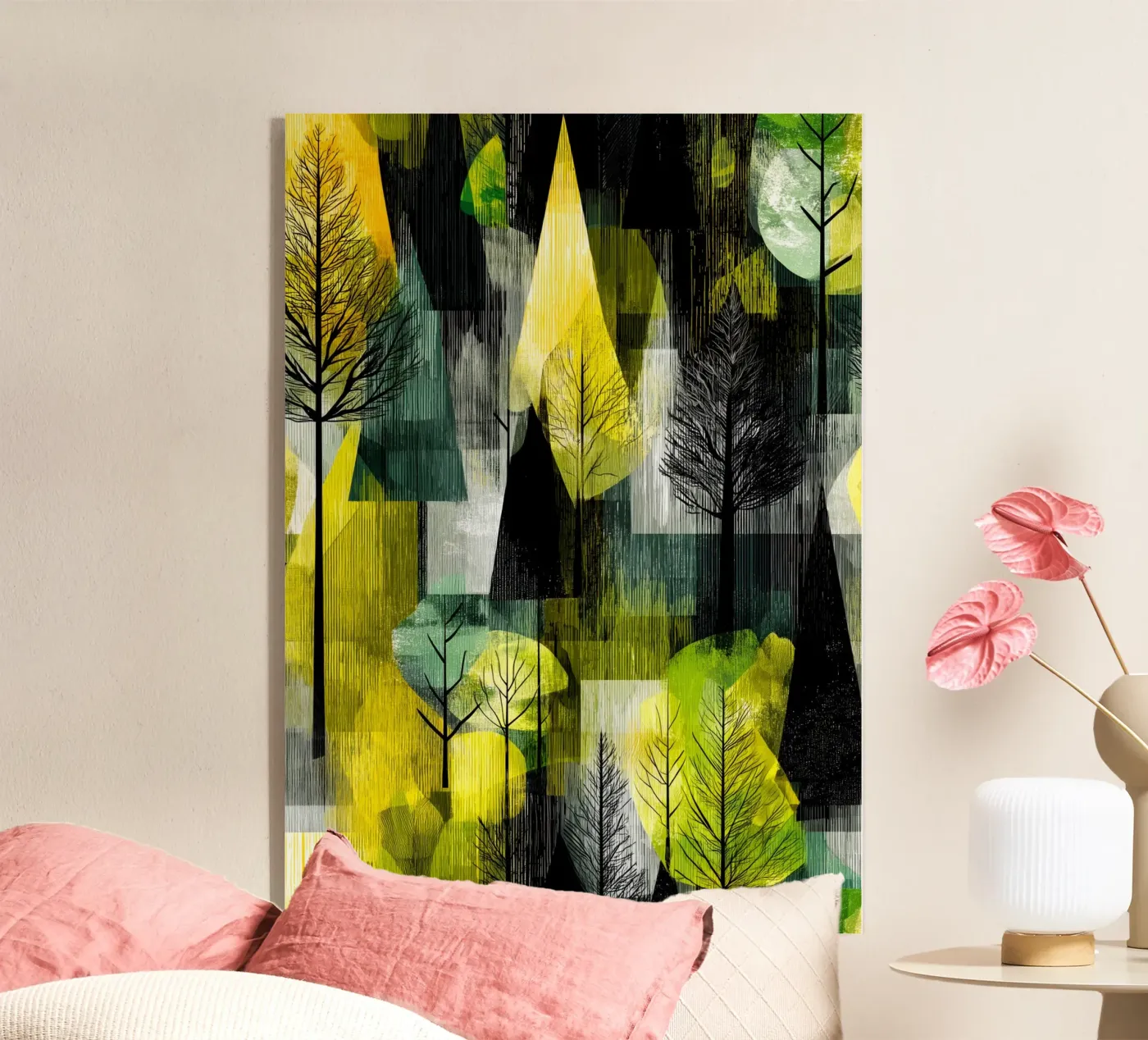 Green forest acrylic glass by Justyna Jaszke JBJart