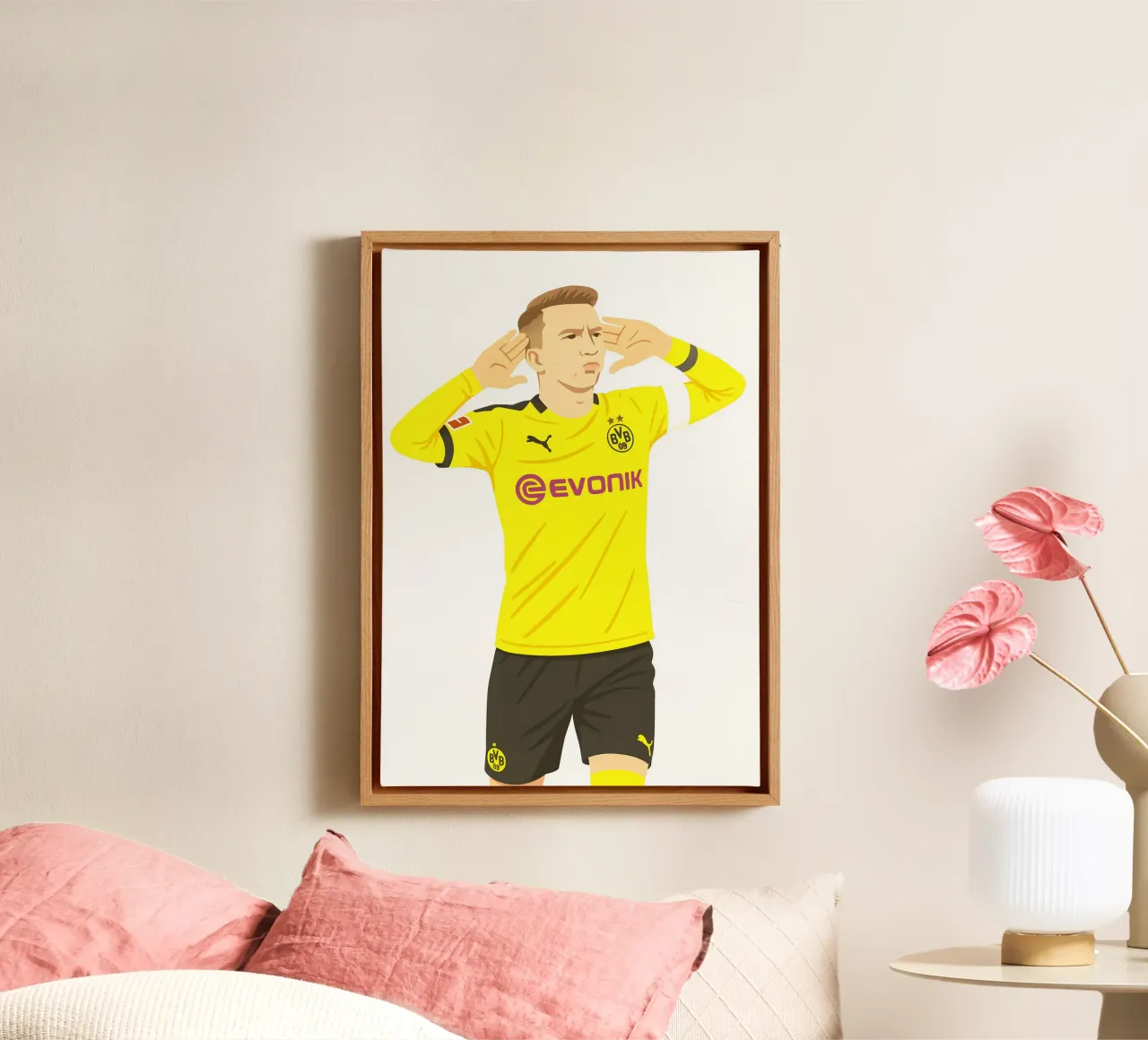 Marco Reus Minimalist tela con Cornice a cassetta da MoviesArt