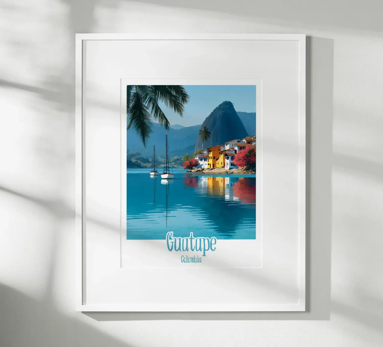 Affiche Guatapé, Colombie poster avec cadre en plastique de Frame the World