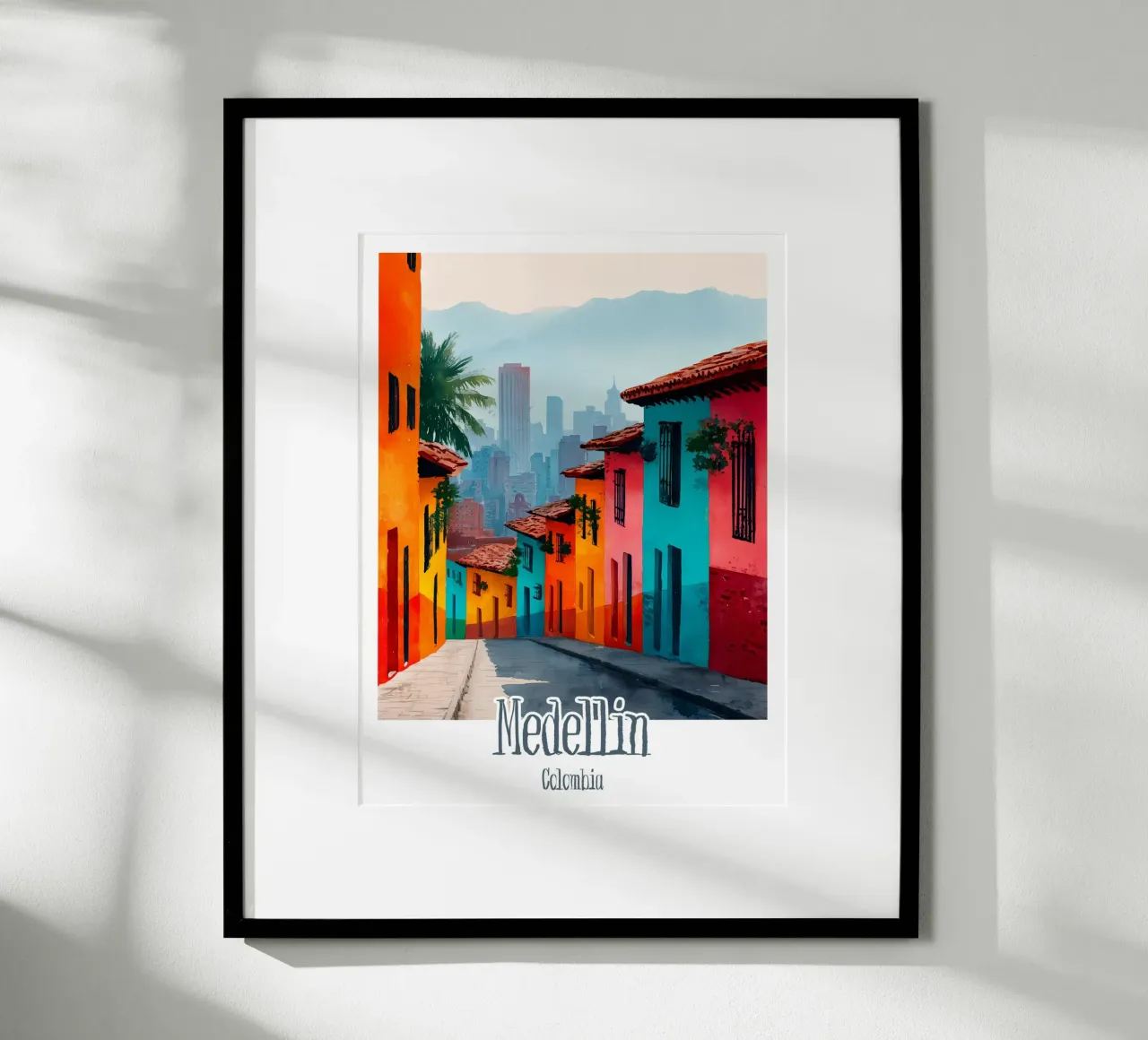 Affiche Medellin, Colombie poster con telaio in legno da Frame the World