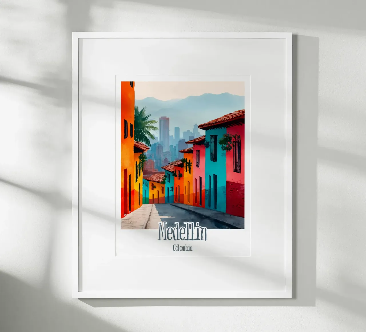 Affiche Medellin, Colombie poster con telaio in legno da Frame the World