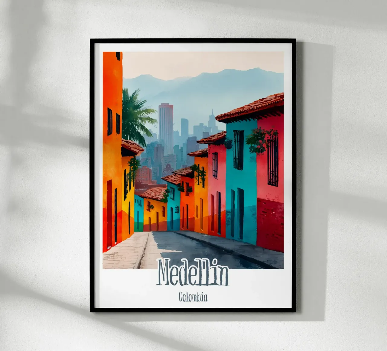 Affiche Medellin, Colombie poster con telaio in legno da Frame the World