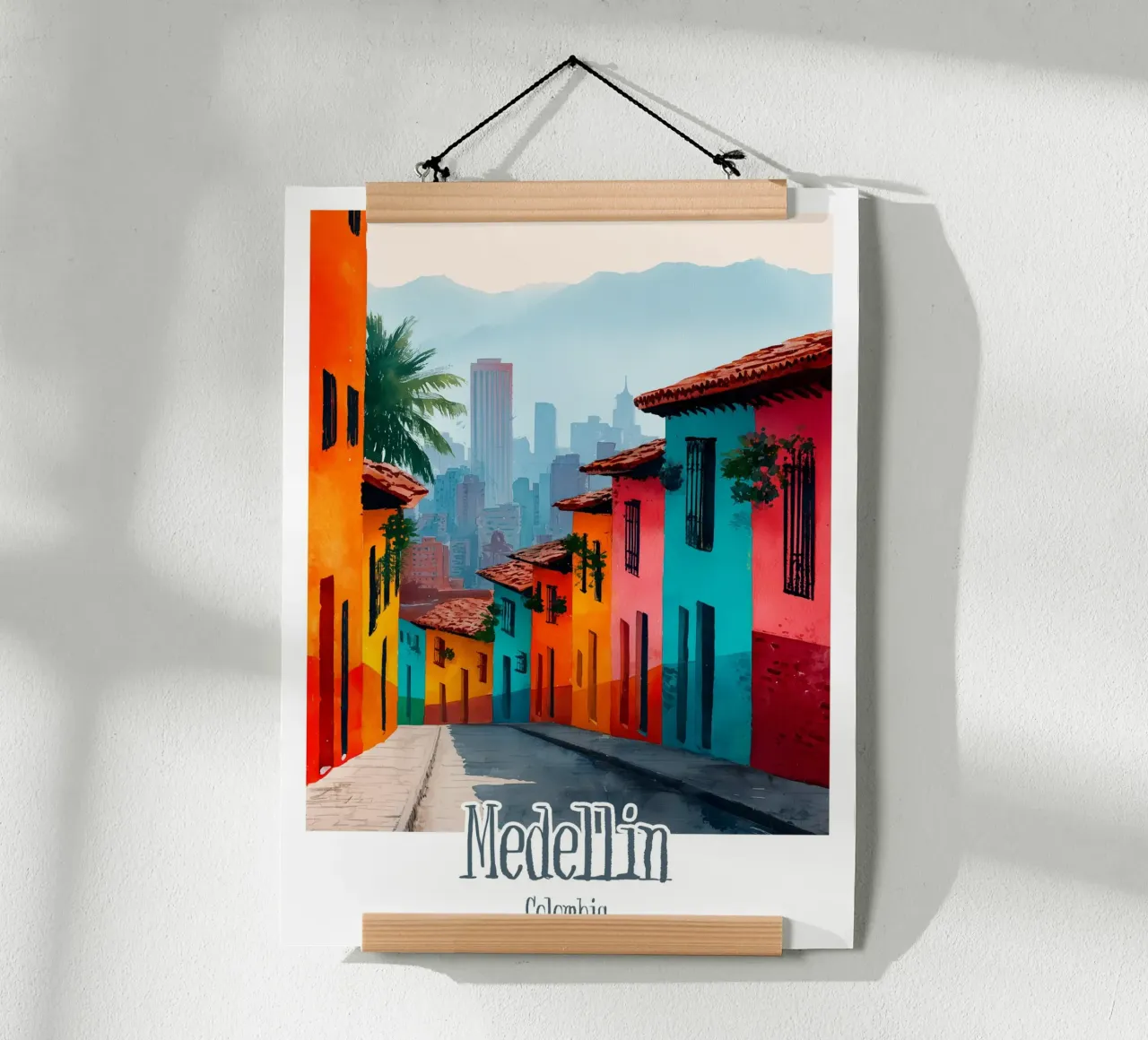 Affiche Medellin, Colombie poster con telaio in legno da Frame the World