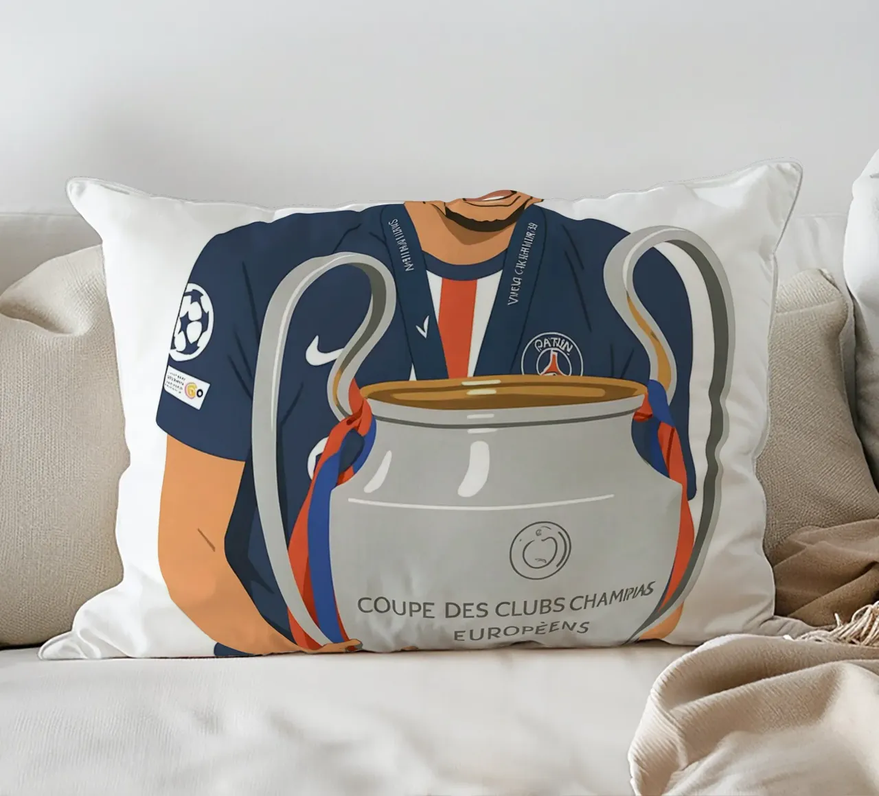 Marquinhos Minimalist decorative cushion by MoviesArt