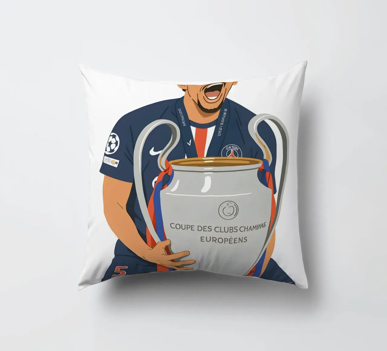 Marquinhos Minimalist decorative cushion by MoviesArt
