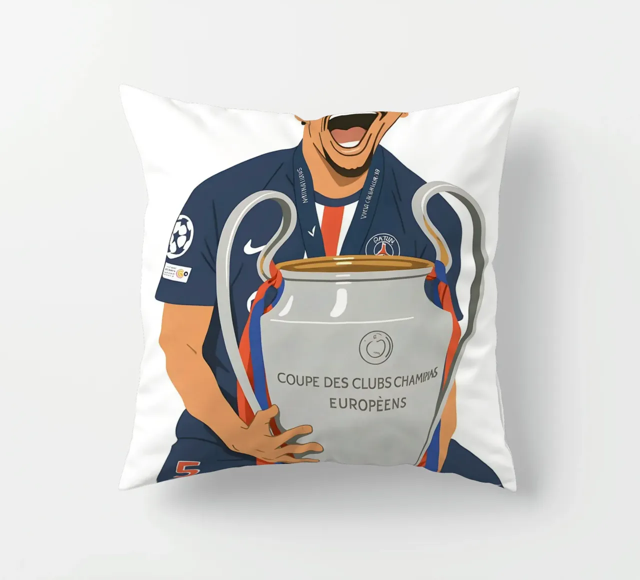 Marquinhos Minimalist decorative cushion by MoviesArt