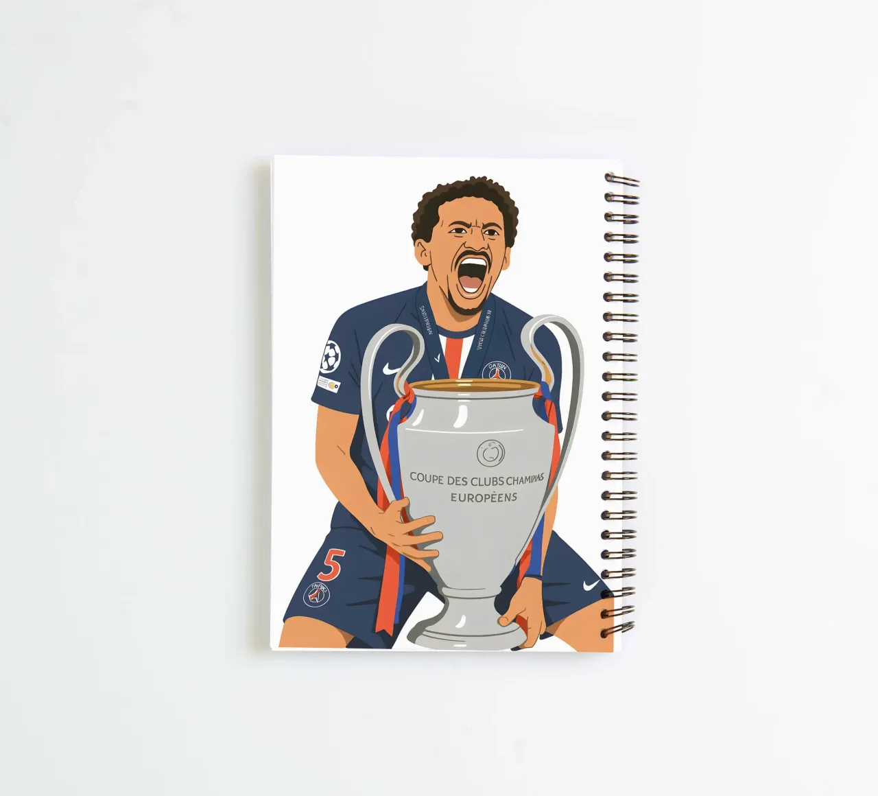 Marquinhos Minimalist spiral notebook by MoviesArt
