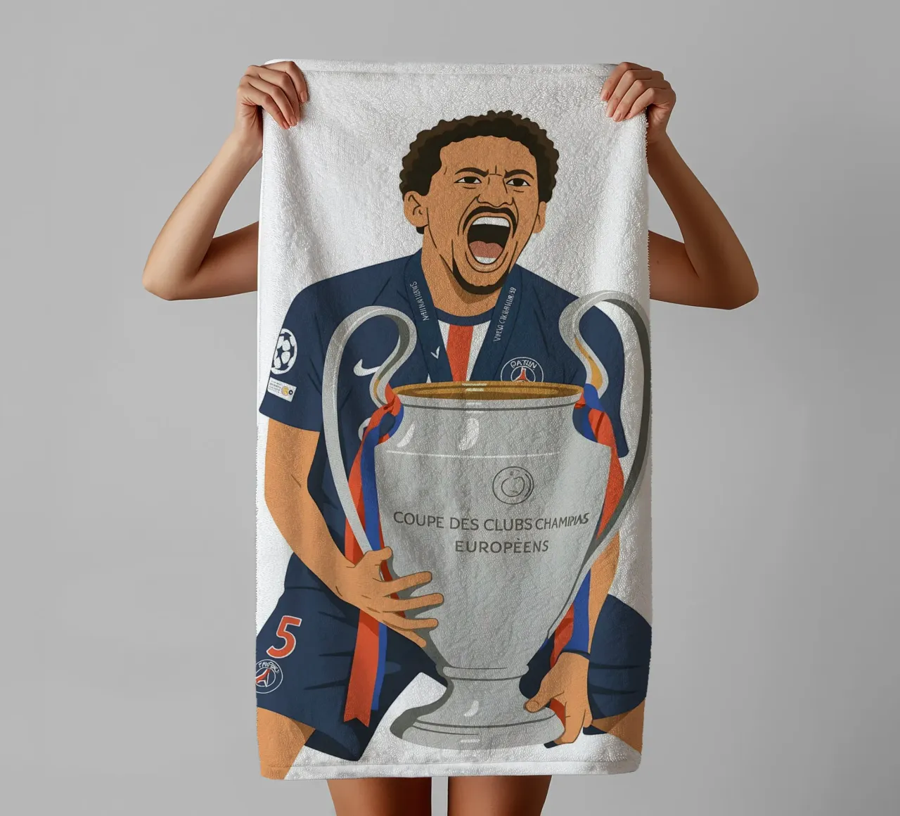Marquinhos Minimalist towel by MoviesArt