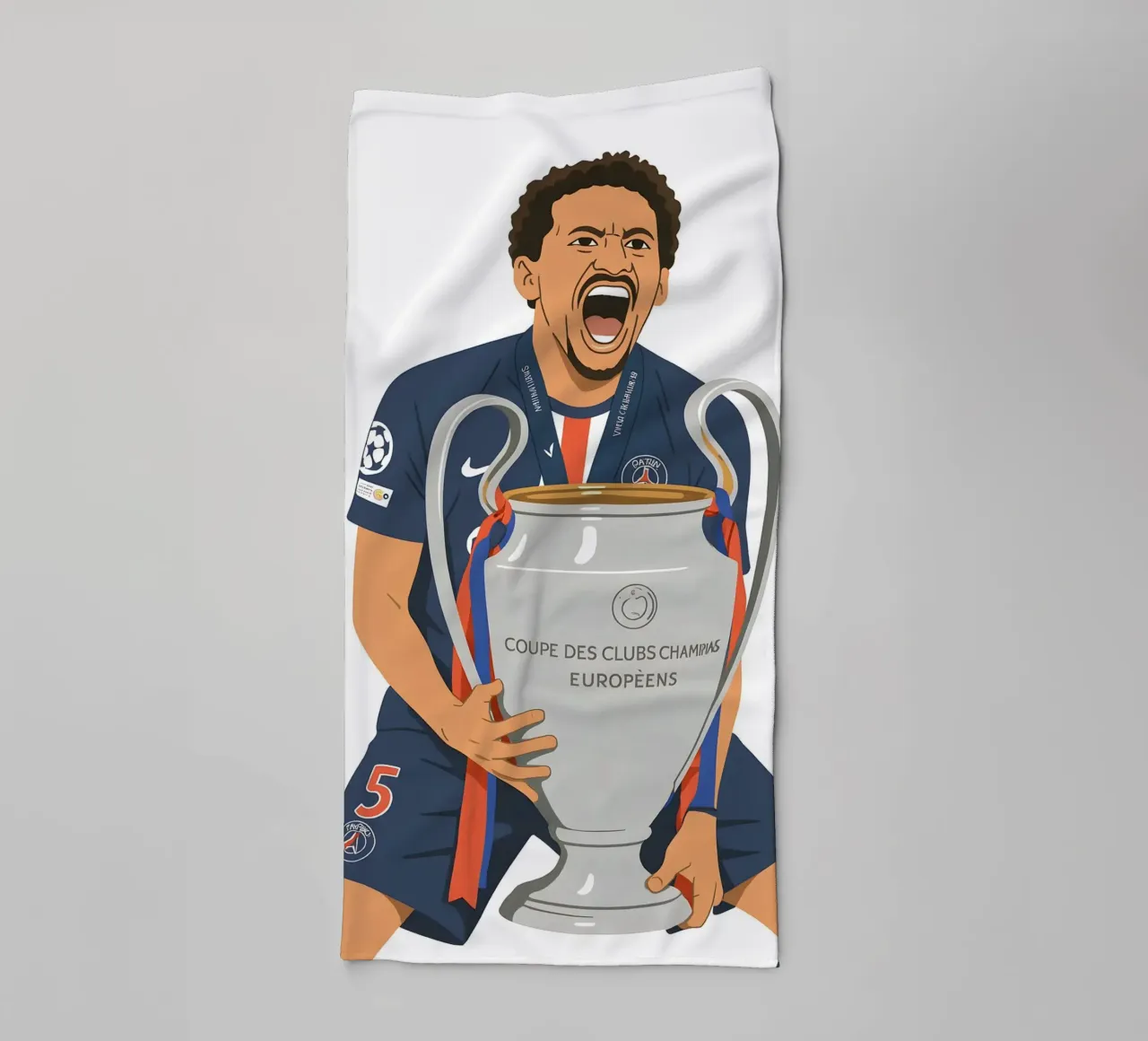 Marquinhos Minimalist towel by MoviesArt