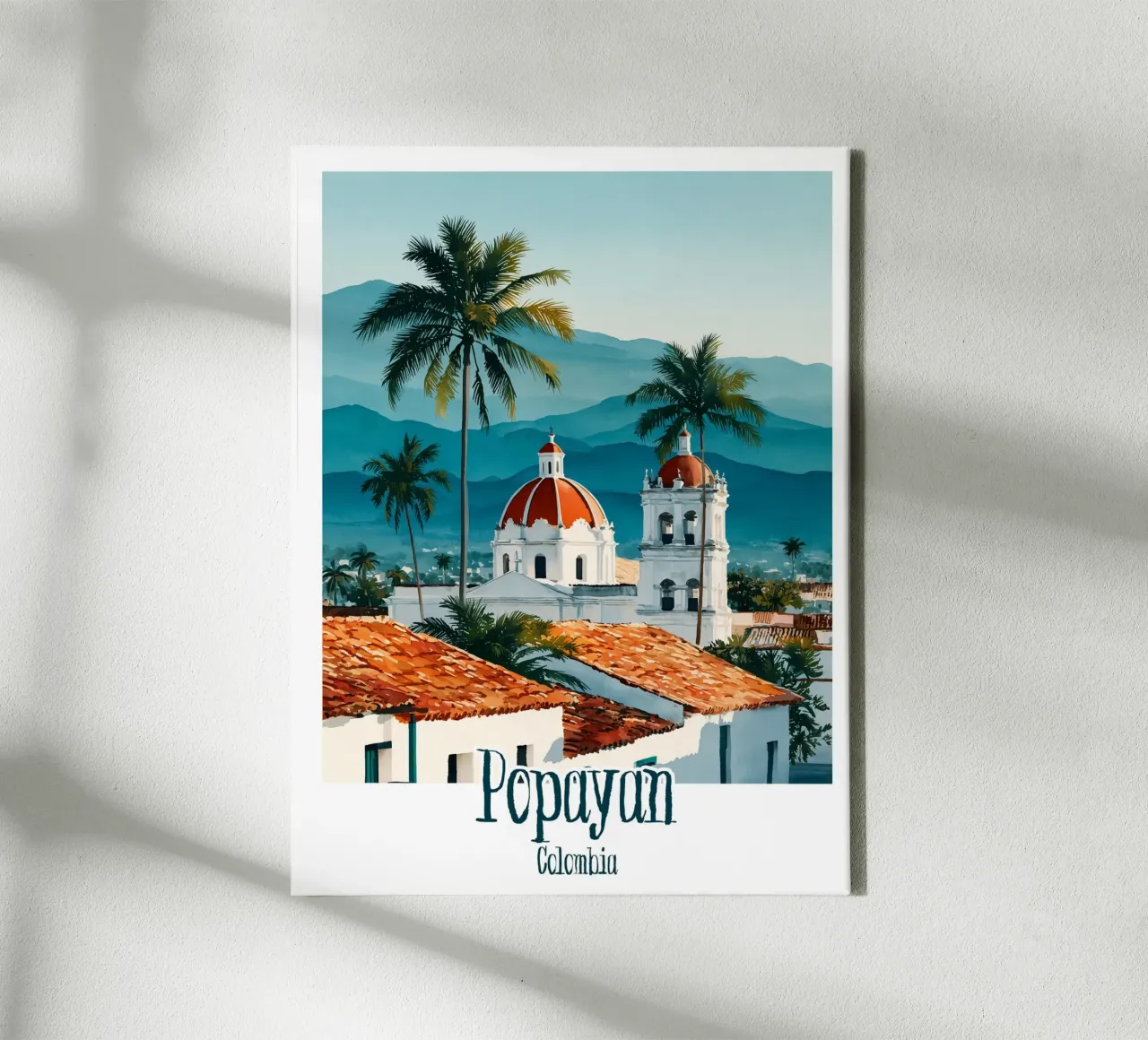 Affiche Popayán, Colombie lienzo con Marco flotante de Frame the World