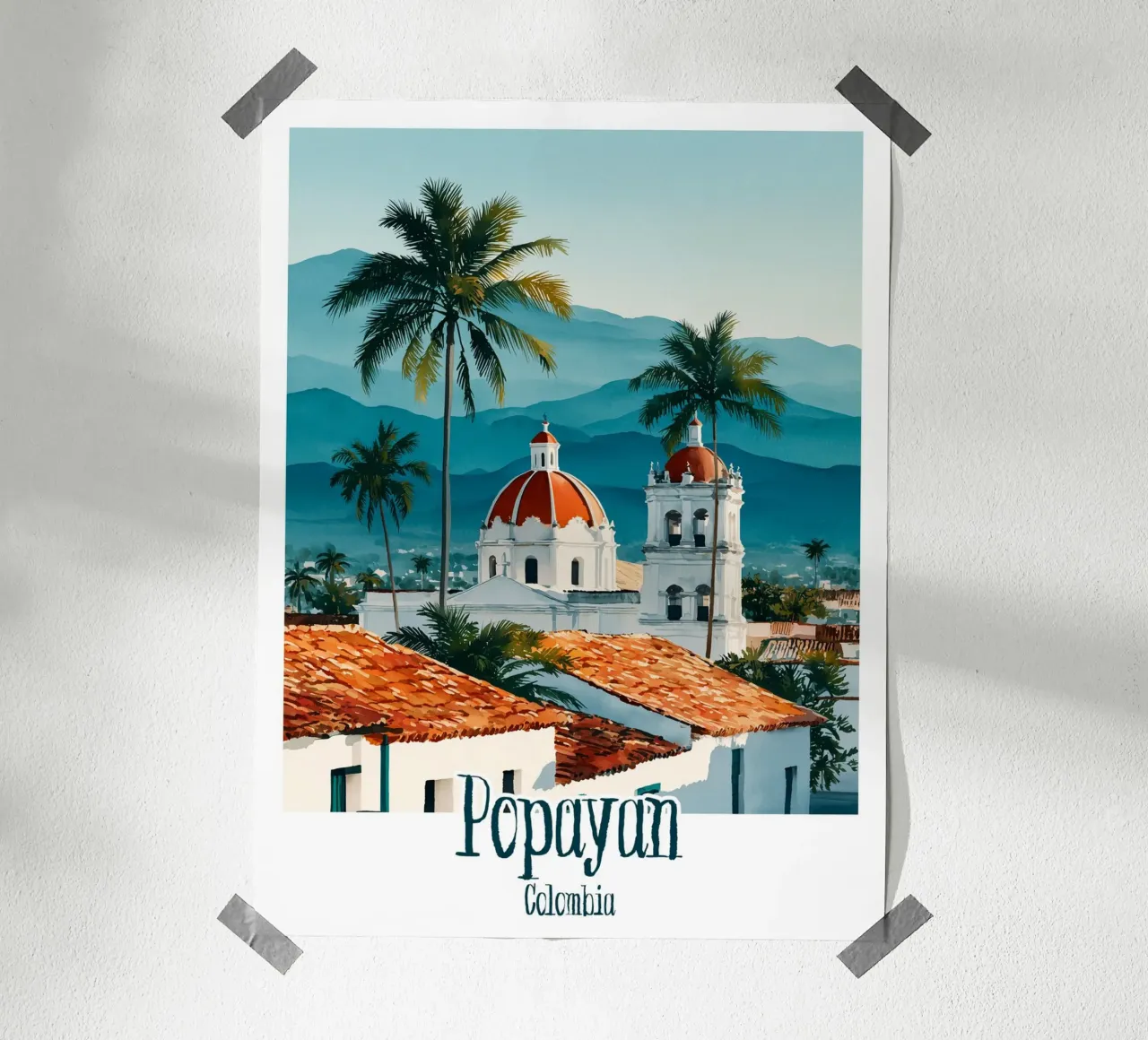 Affiche Popayán, Colombia poster con telaio in alluminio da Frame the World
