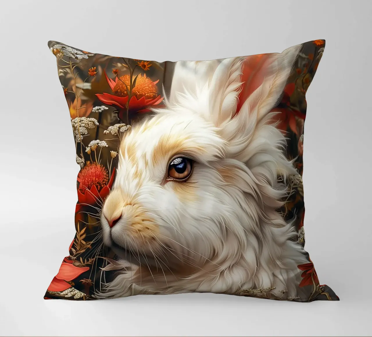 Coniglio bianco cuscino da Lionmixart