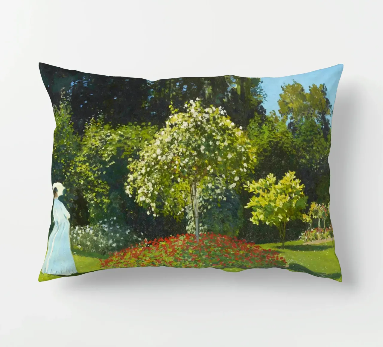 Signora in giardino di Claude Monet cuscino da Art History