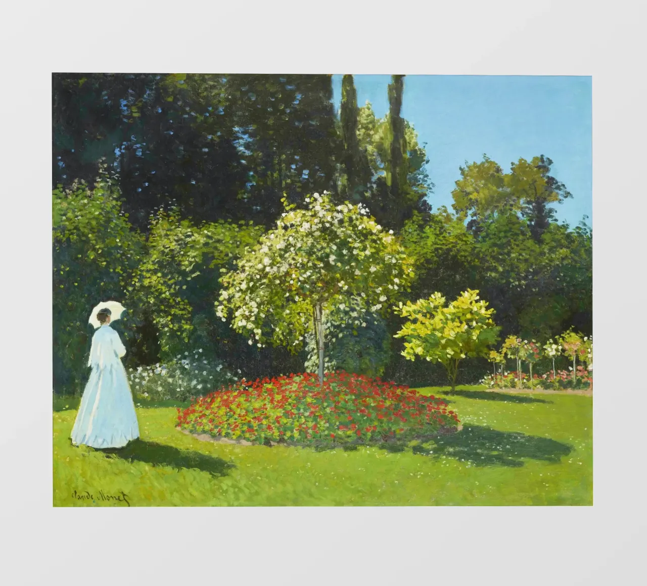Signora in giardino di Claude Monet pellicola backlit da Art History