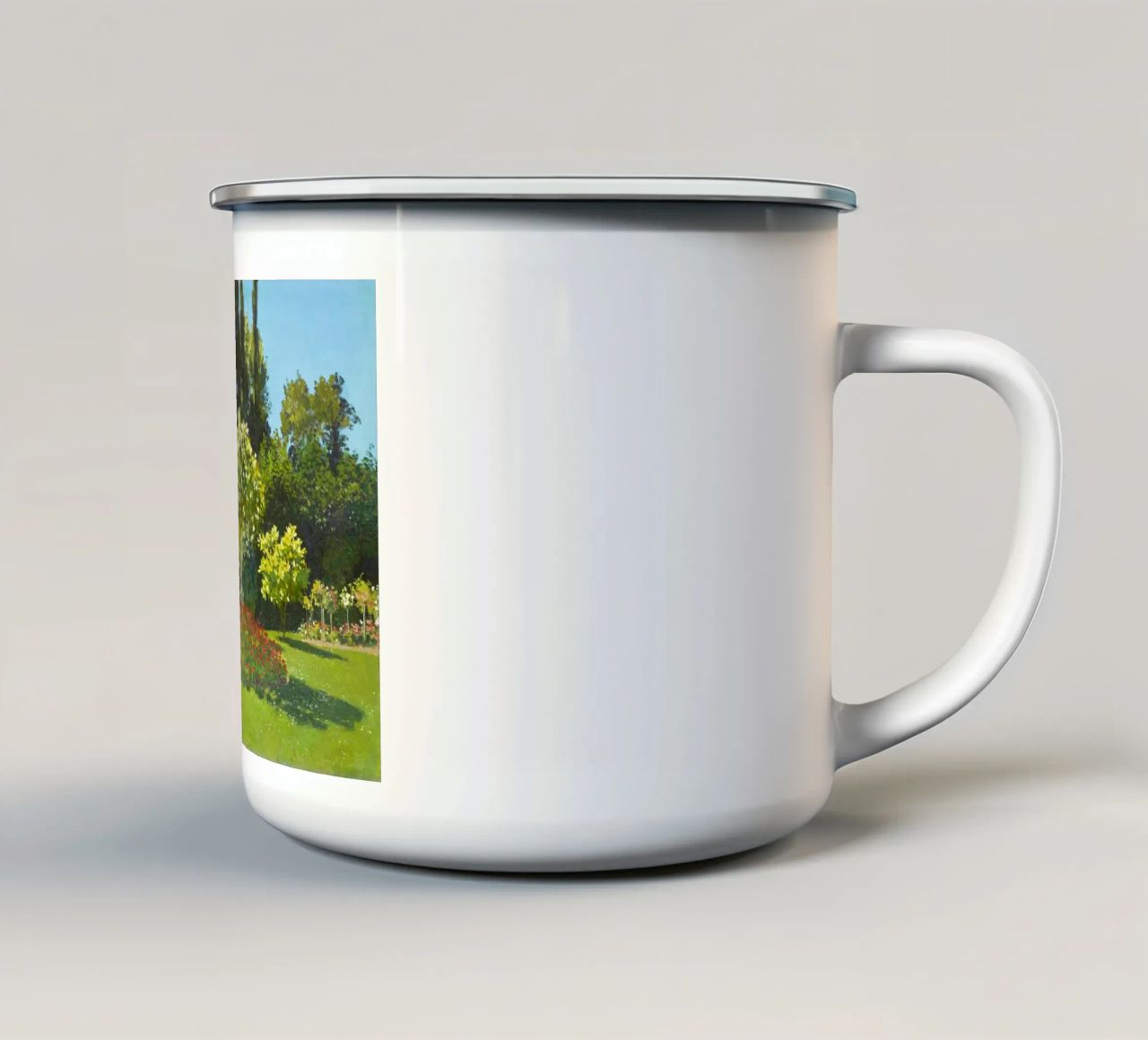 Signora in giardino di Claude Monet tazza in smalto da Art History