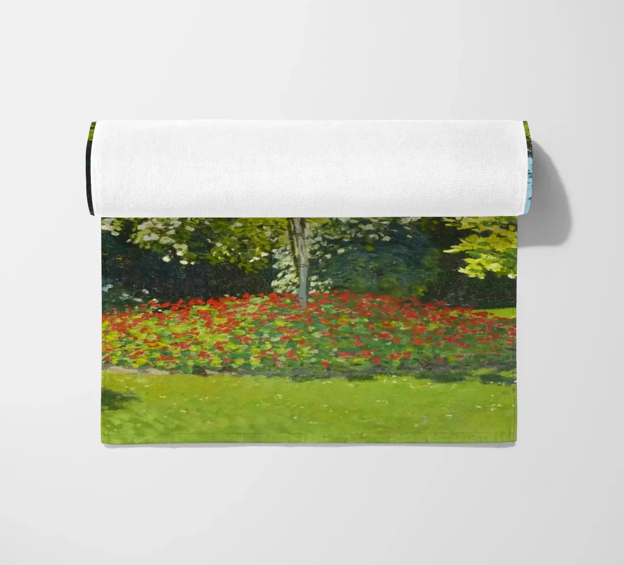 Lady in the Garden by Claude Monet beach towel by Art History