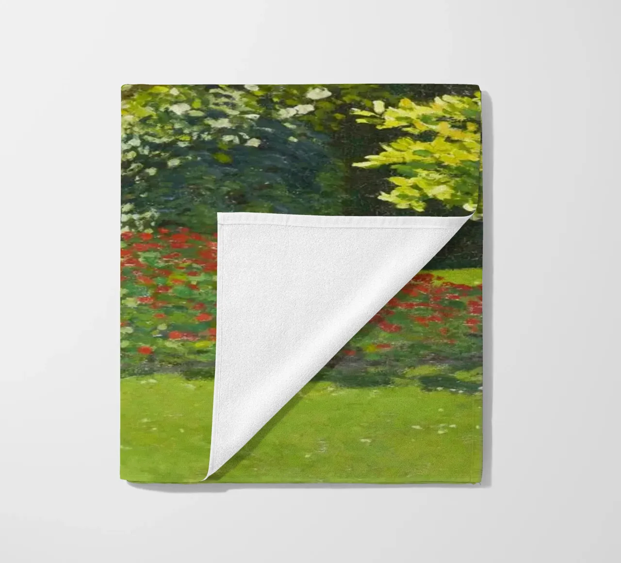 Lady in the Garden by Claude Monet beach towel by Art History