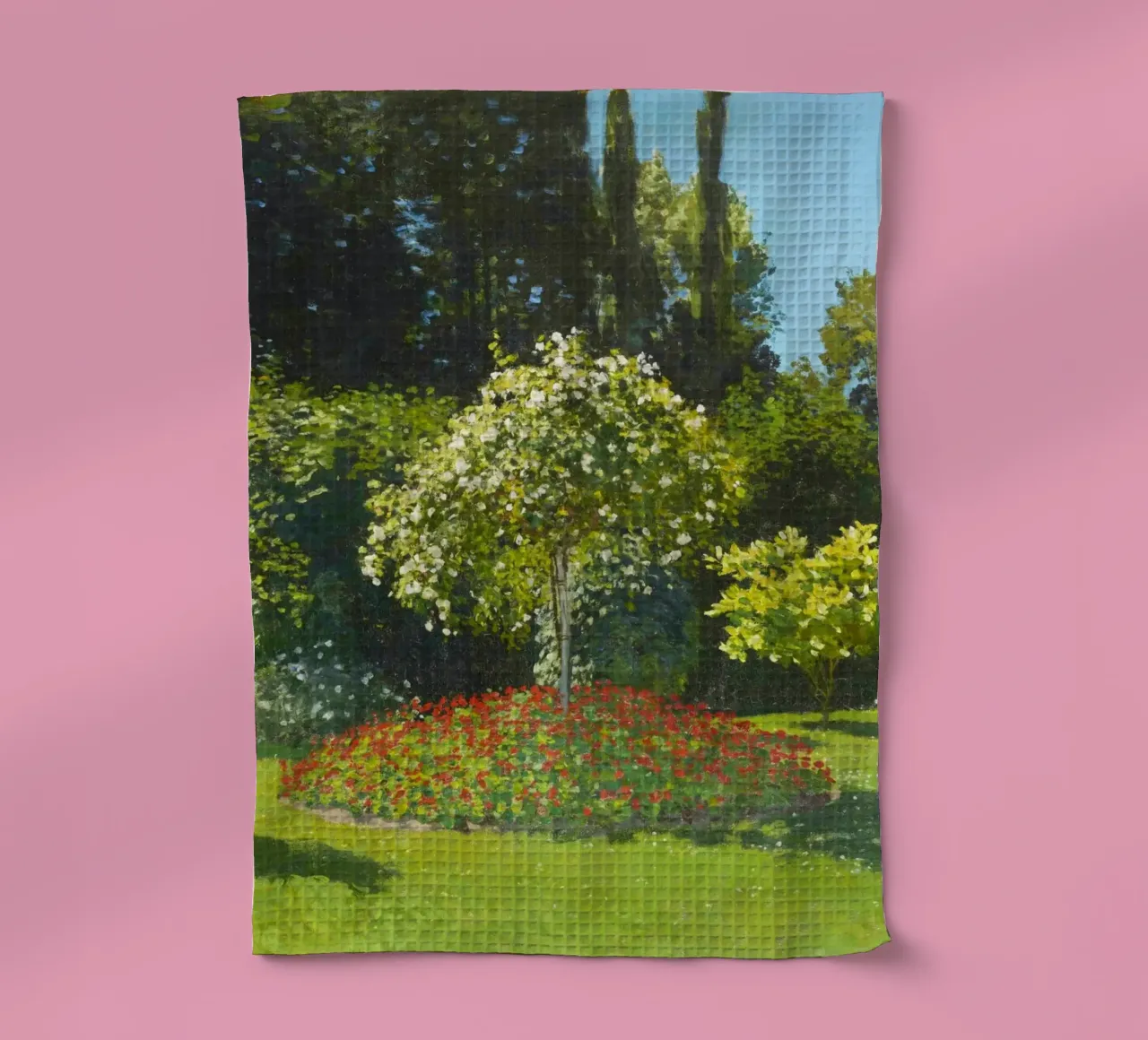 Lady in the Garden by Claude Monet tea towel by Art History