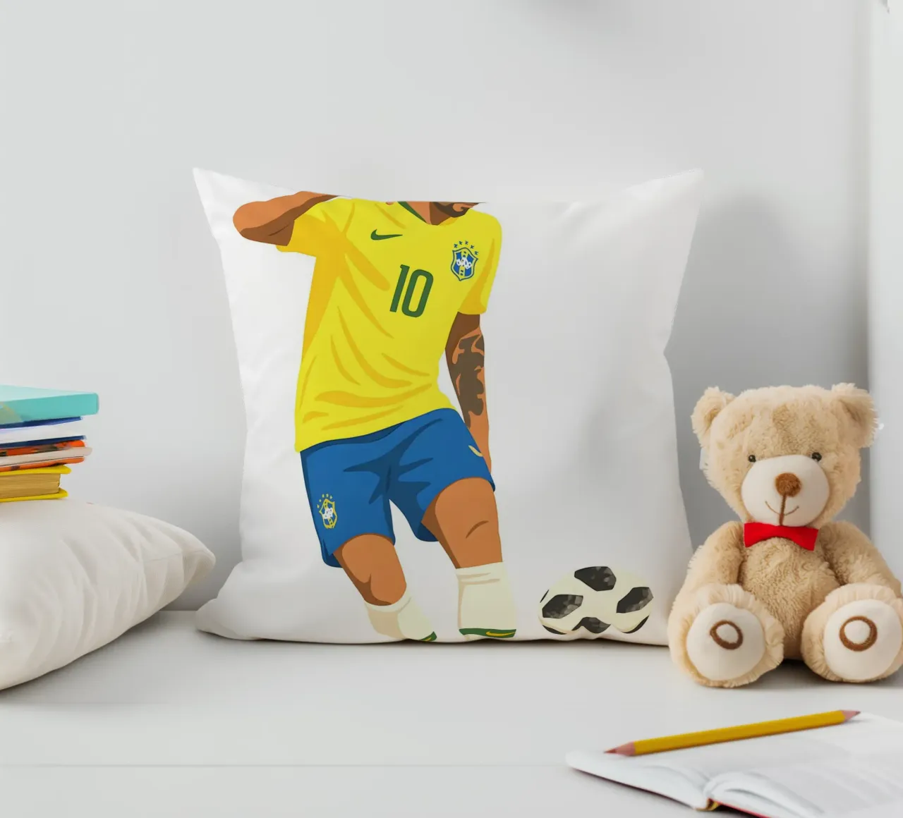 neymar brazil Minimalist cuscino da MoviesArt