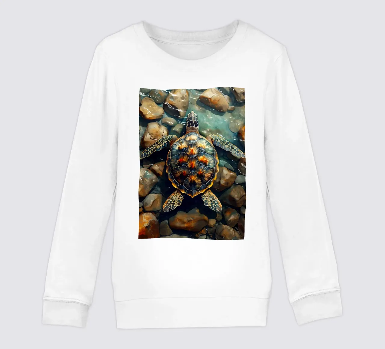 Sea turtle kids sweatshirt by Lionmixart