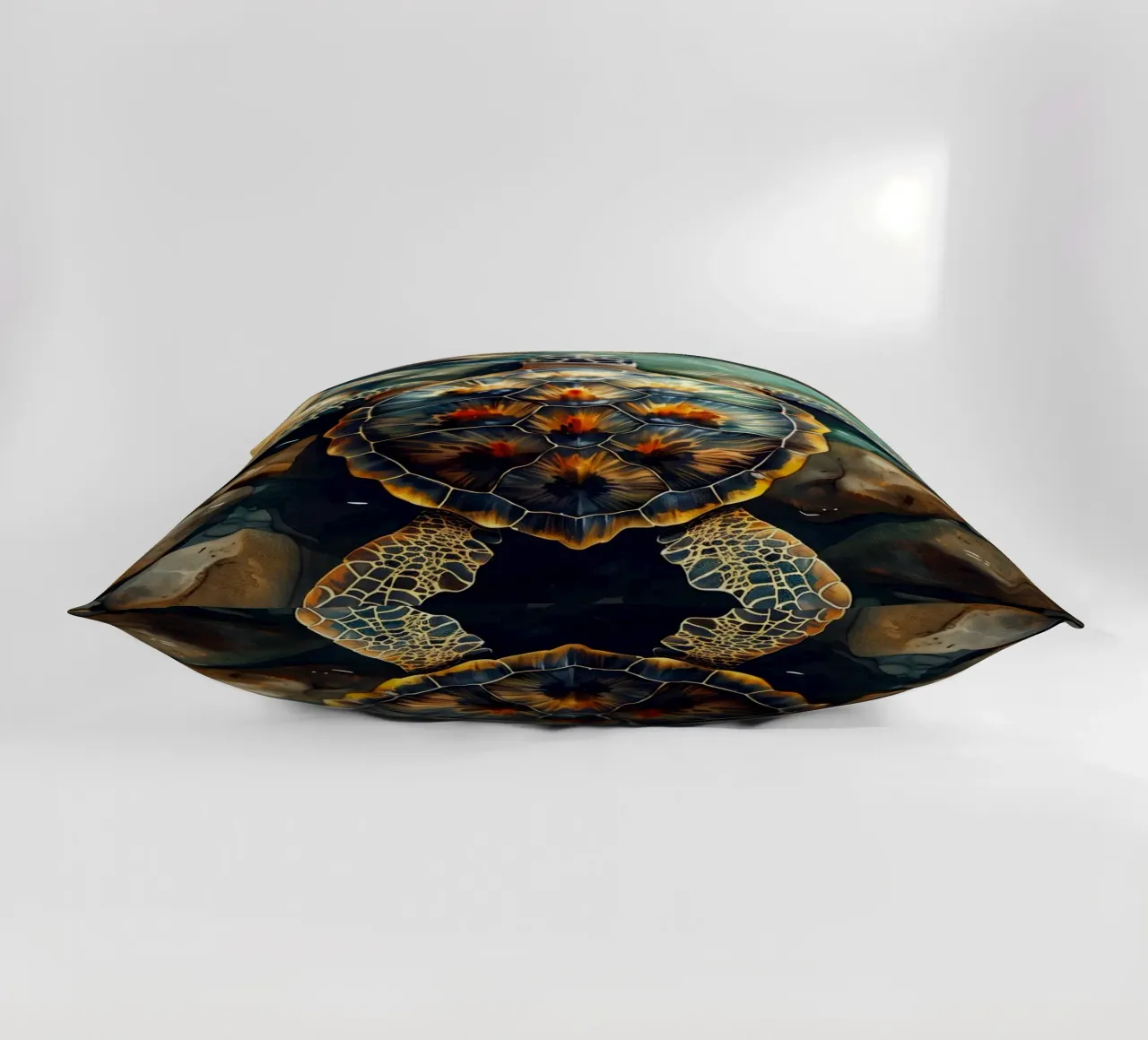 Sea turtle decorative cushion by Lionmixart