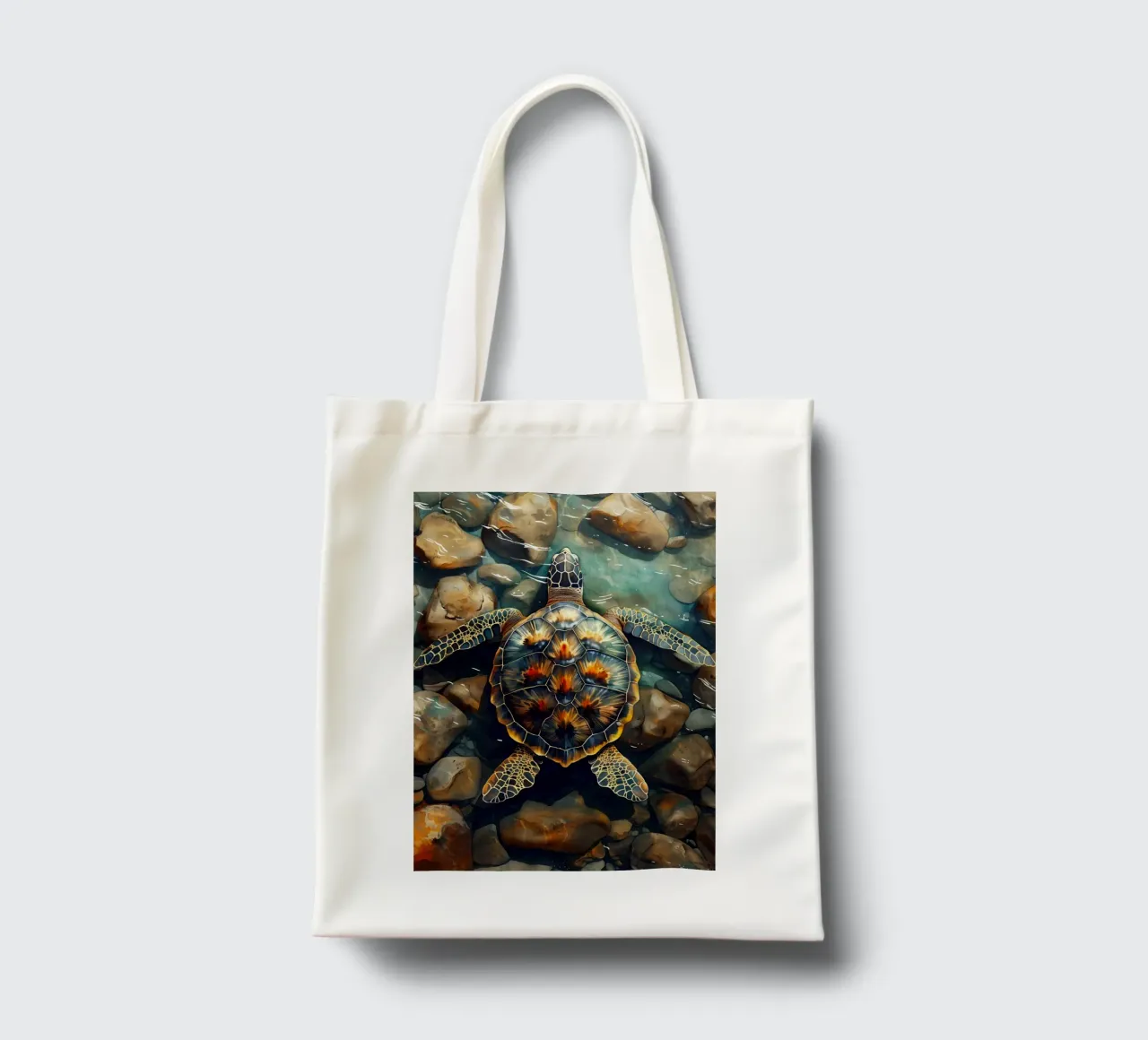 Sea turtle tote bag by Lionmixart