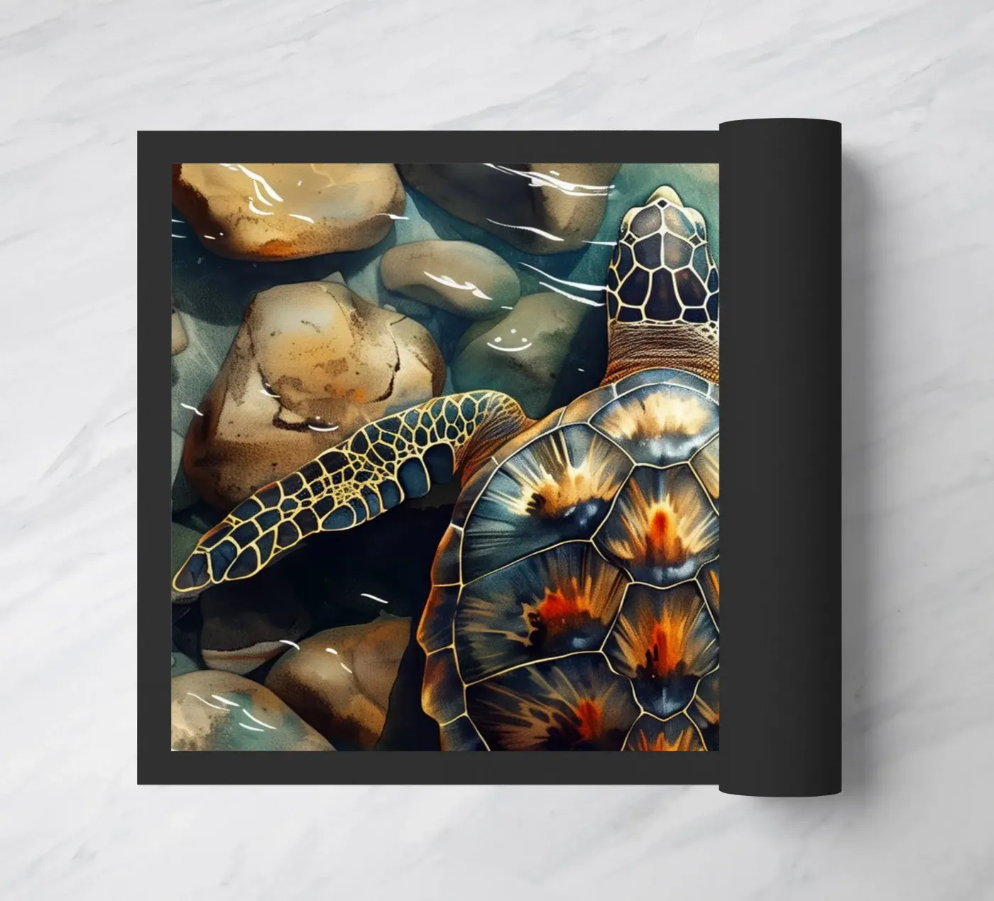 Sea turtle doormat by Lionmixart