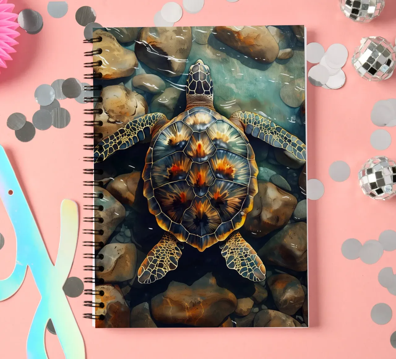 Sea turtle spiral notebook by Lionmixart