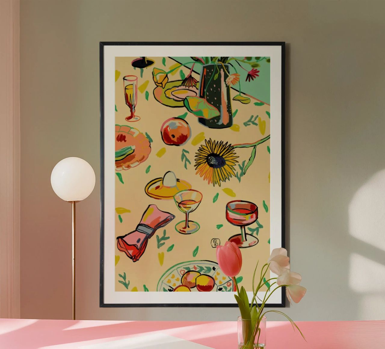 Cocktails In The Garden Poster von Sandra Poliakov