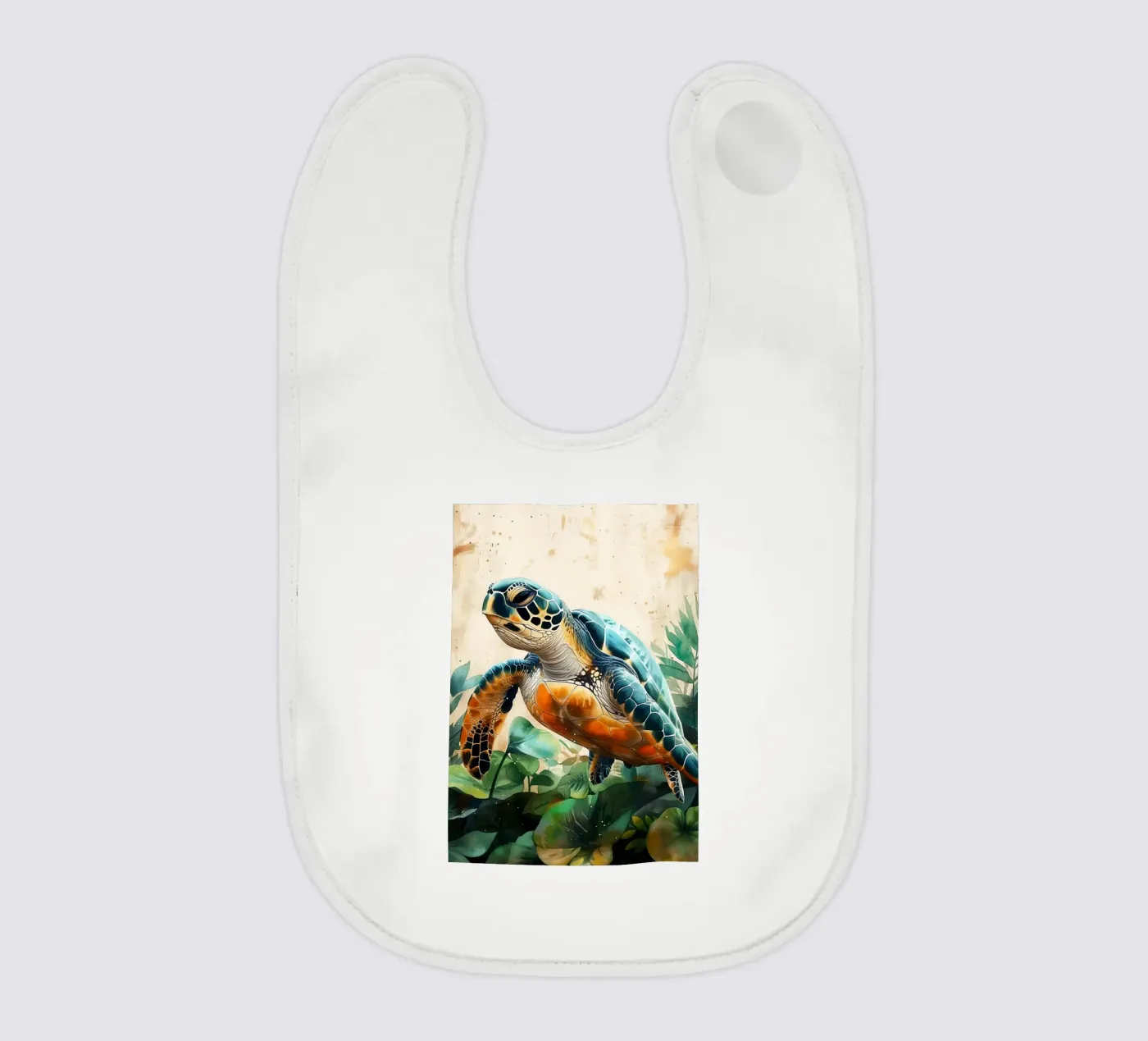 Turtle baby bib by Lionmixart