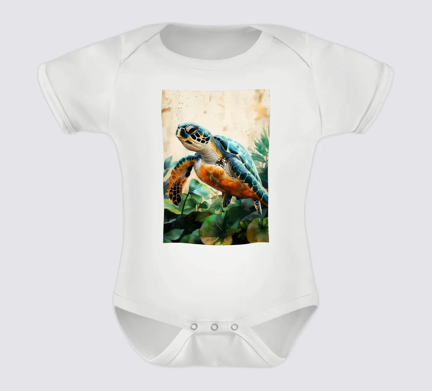 Turtle Kurzarm Babybody von Lionmixart