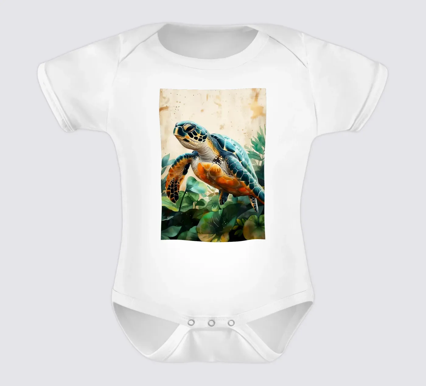 Turtle Kurzarm Babybody von Lionmixart