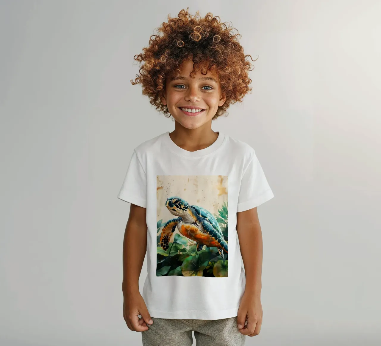 Tartaruga t-shirt bambini da Lionmixart