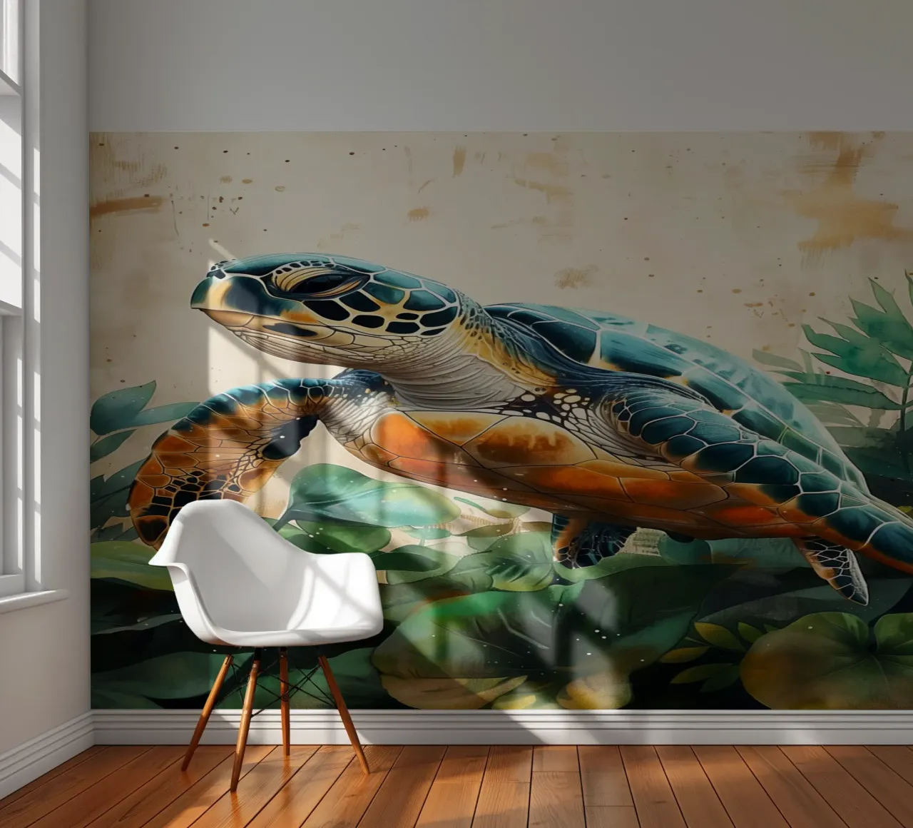 Turtle fotobehang van Lionmixart