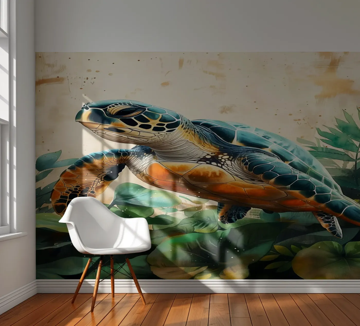 Turtle fotobehang van Lionmixart