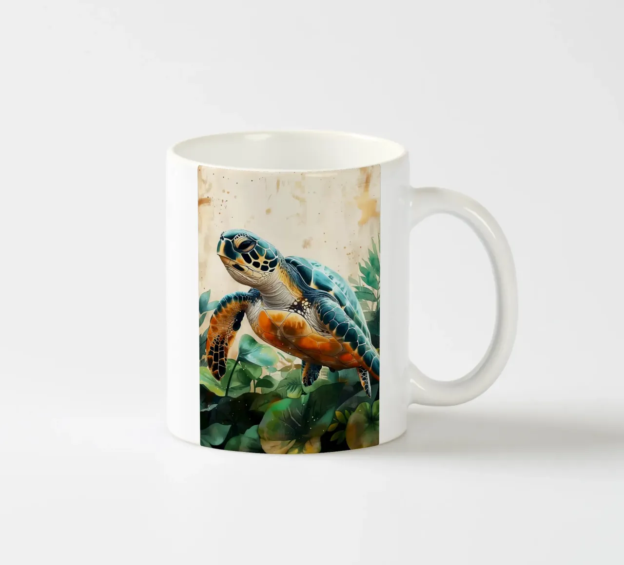 Turtle ceramic mug by Lionmixart