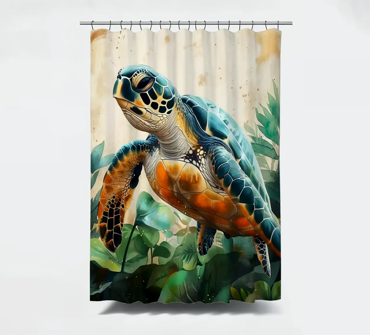 Turtle shower curtain by Lionmixart