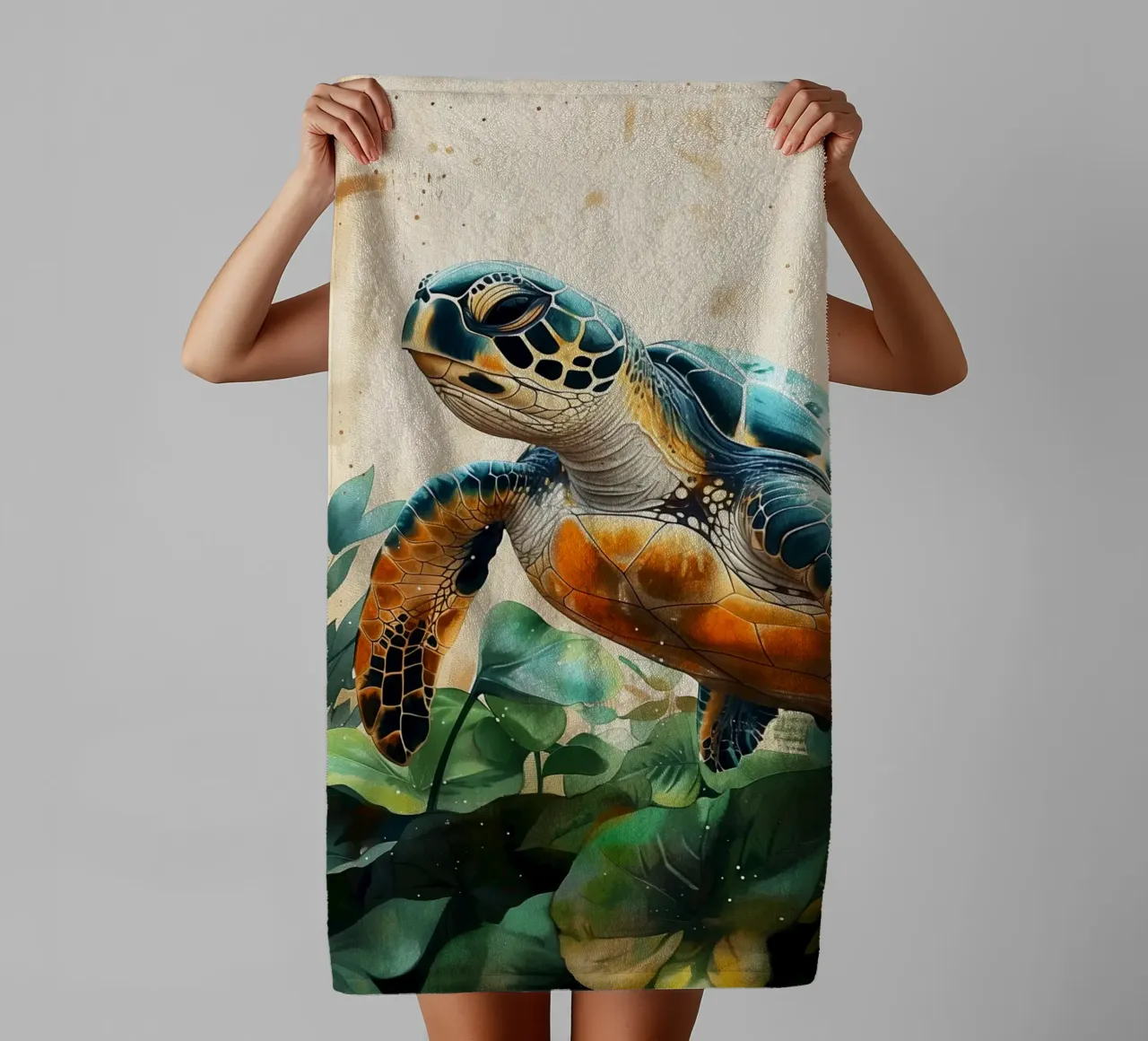 Turtle towel by Lionmixart