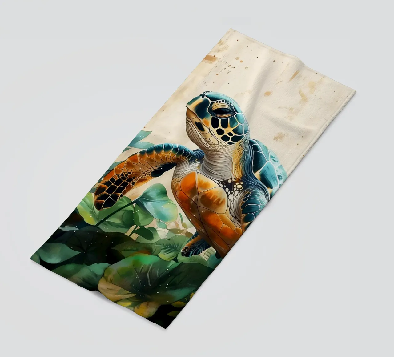 Turtle beach towel by Lionmixart
