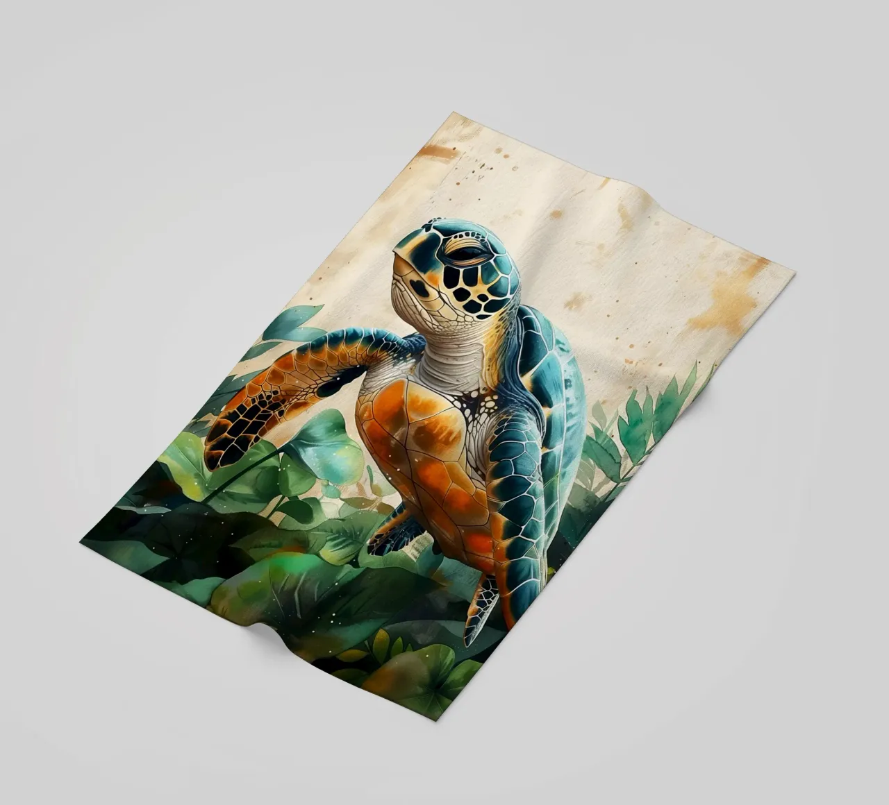 Turtle beach towel by Lionmixart
