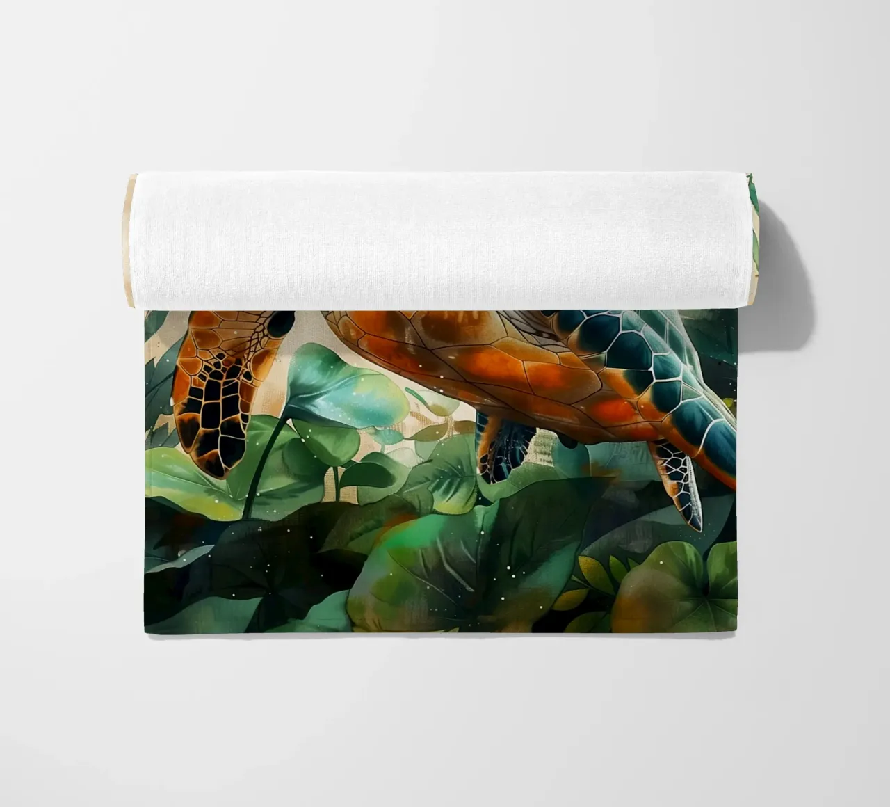 Turtle beach towel by Lionmixart