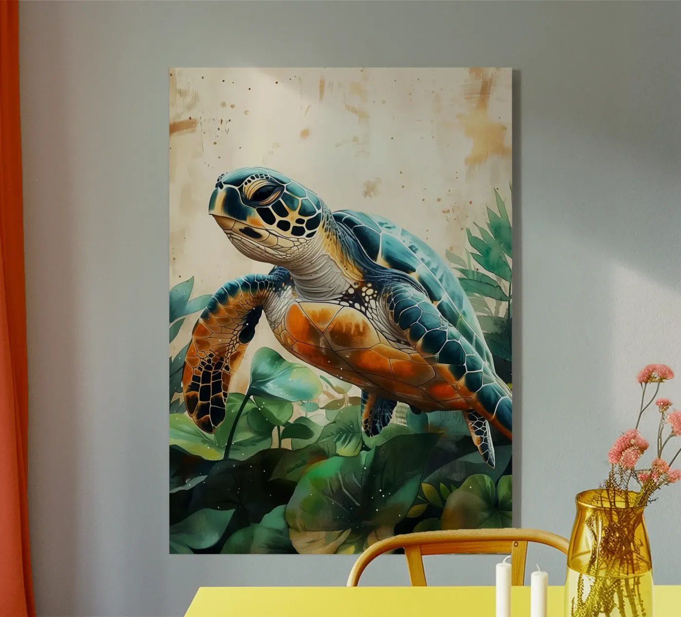 Schildpad acryl van Lionmixart