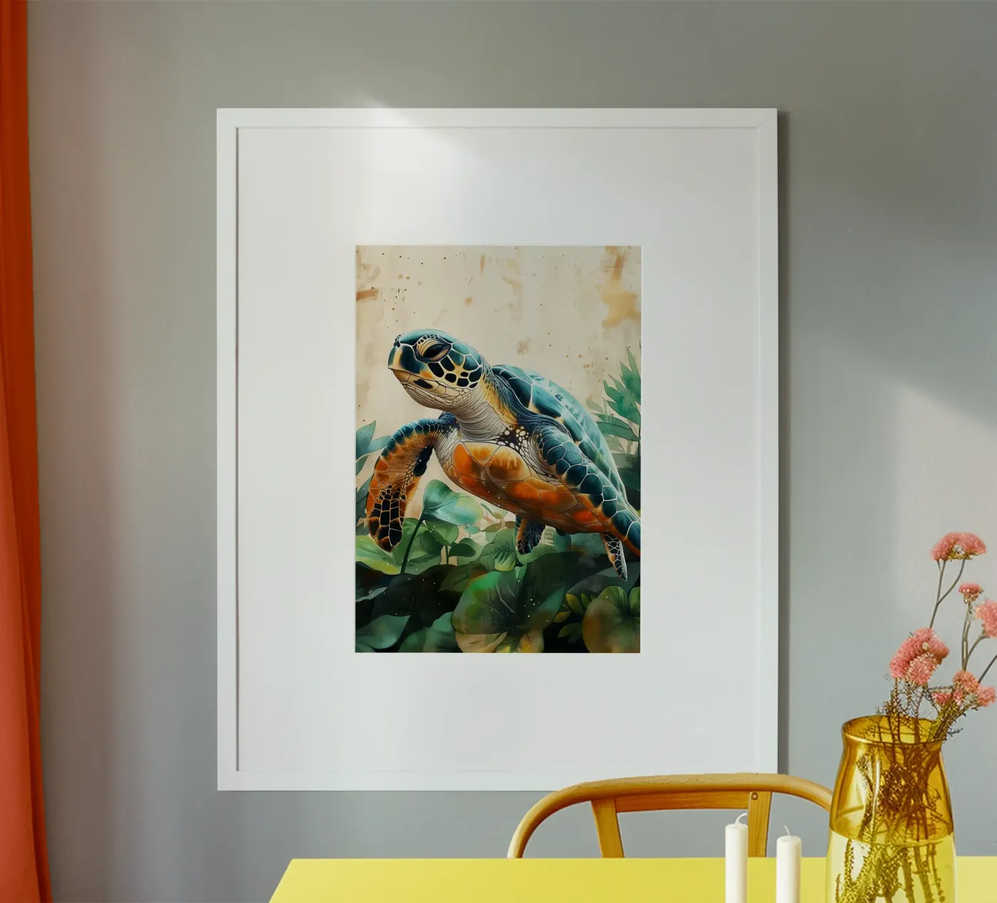 Turtle poster by Lionmixart