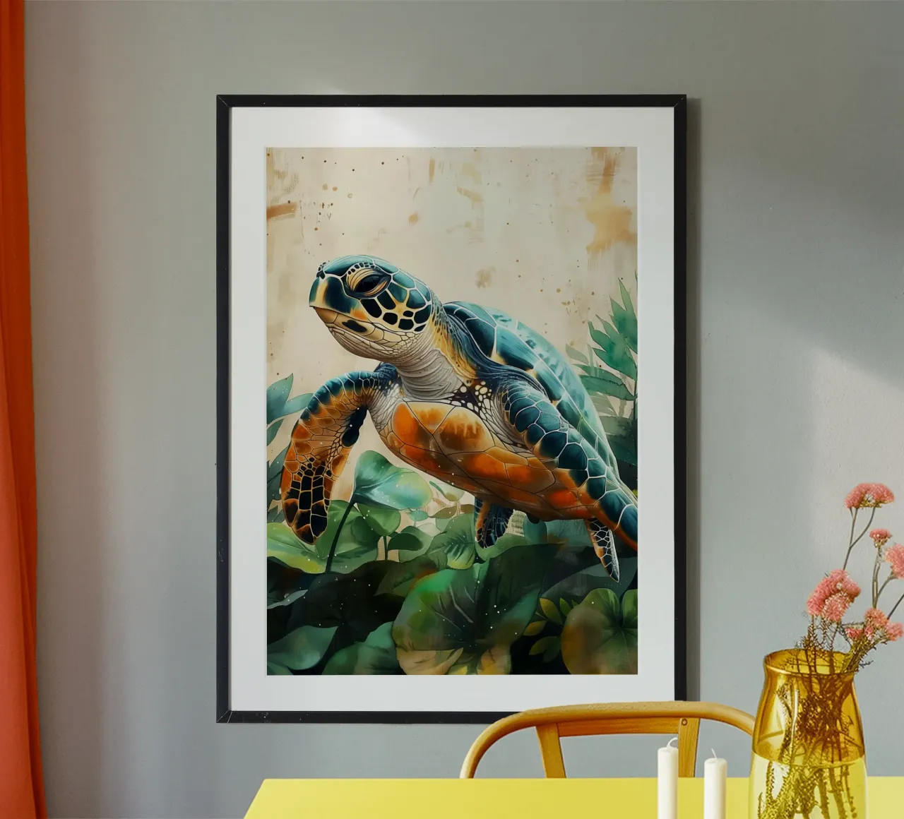 Turtle poster by Lionmixart