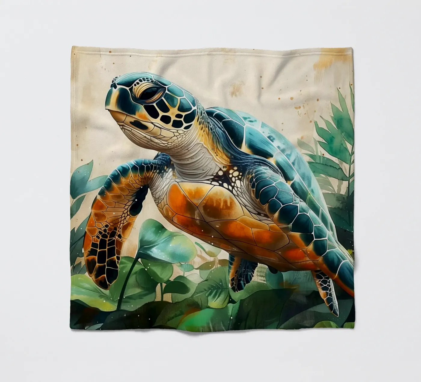Turtle fleece blanket by Lionmixart