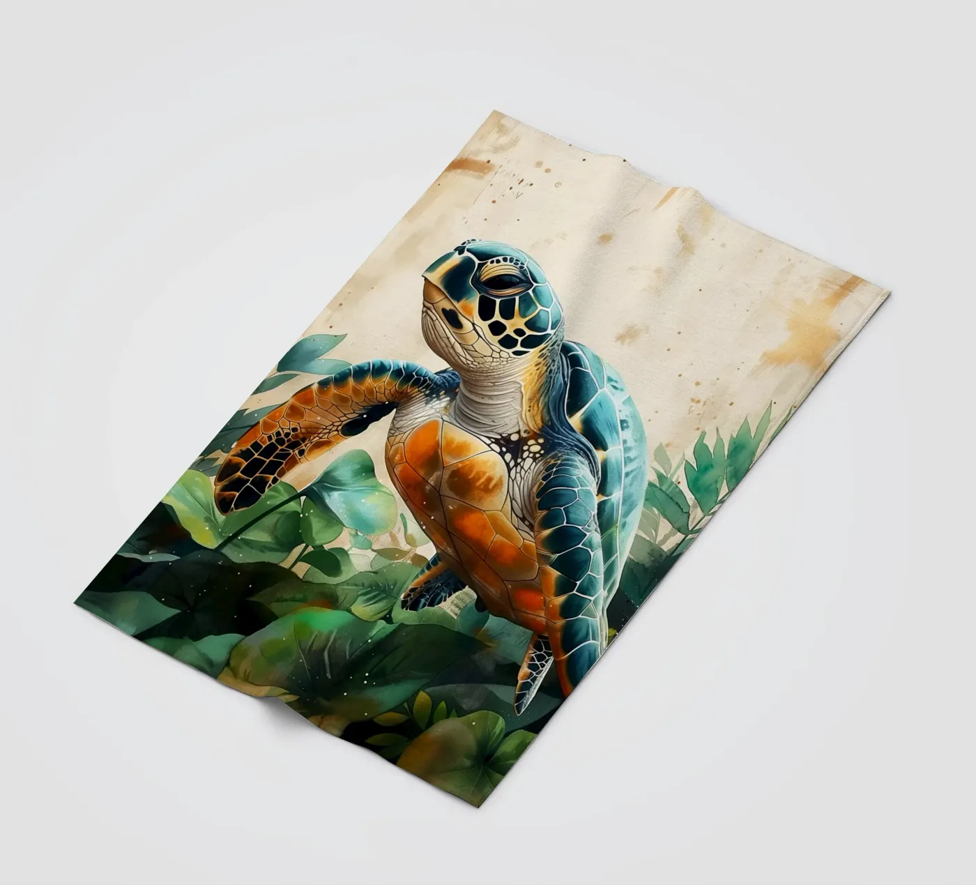 Turtle fleece blanket by Lionmixart