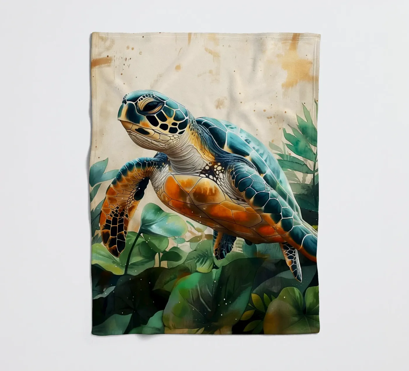 Turtle fleece blanket by Lionmixart