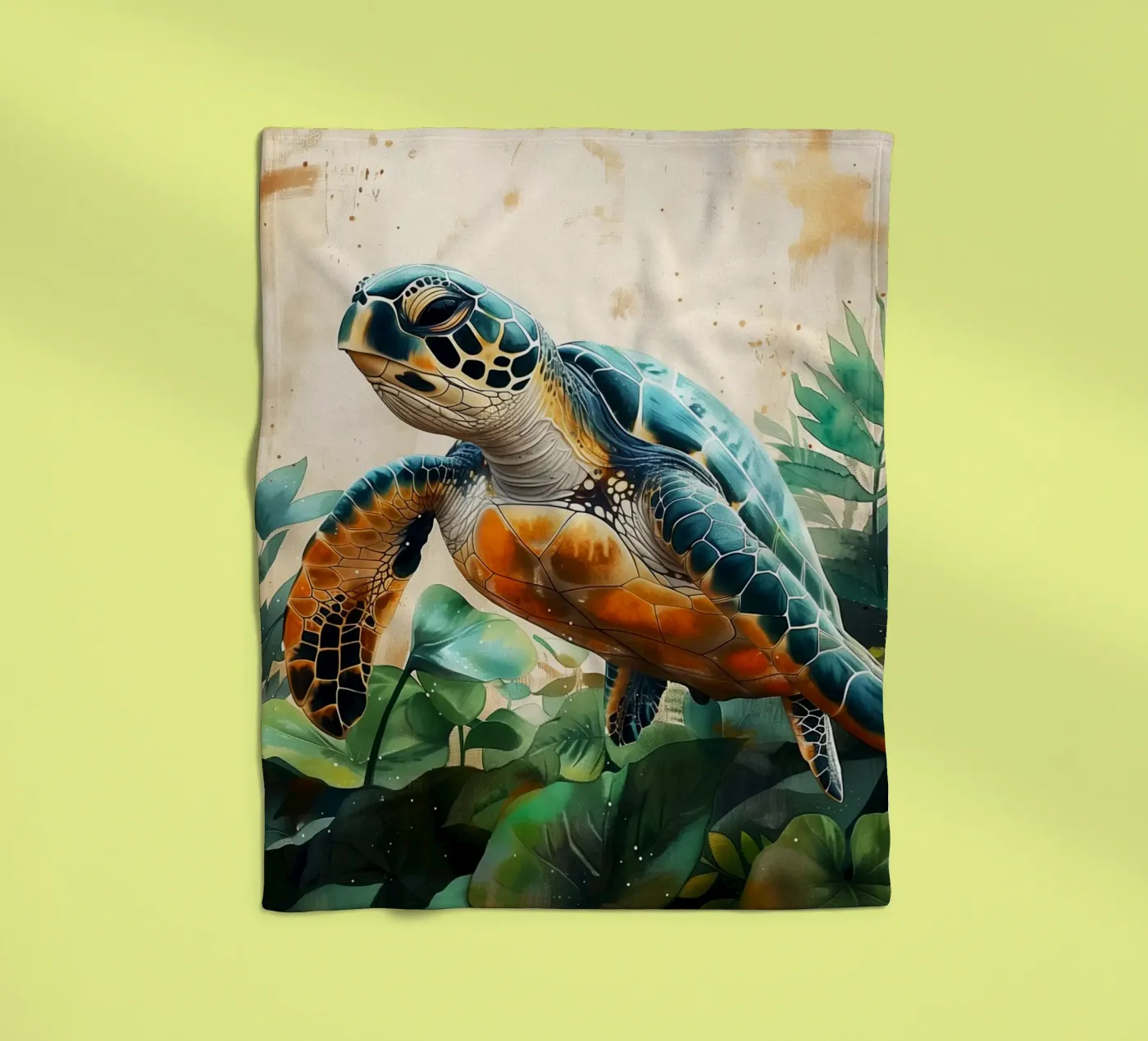 Turtle fleece blanket by Lionmixart